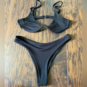 Black two piece bikini